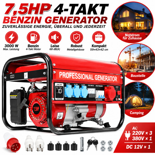 6500w 5ps notstromaggregat - 7,5ps,